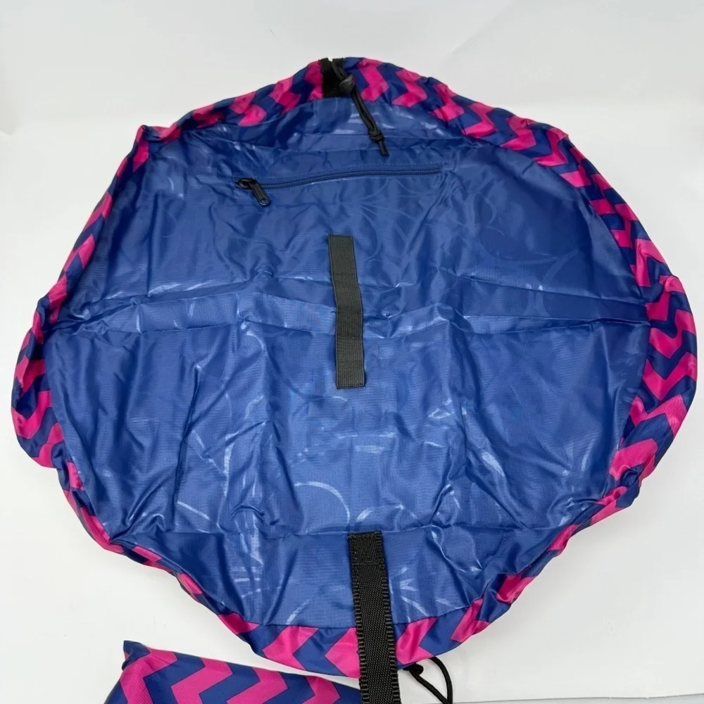 Lay-n-Go Cosmo Plus Chevron Drawstring Cosmetic Bag 21” Travel makeup organizer